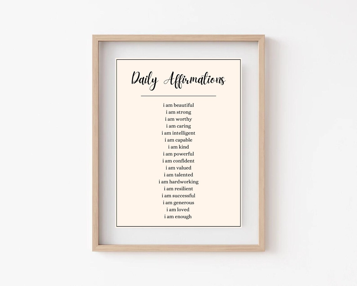 Daily Affirmations Positive Quotes Art Print - Image 3