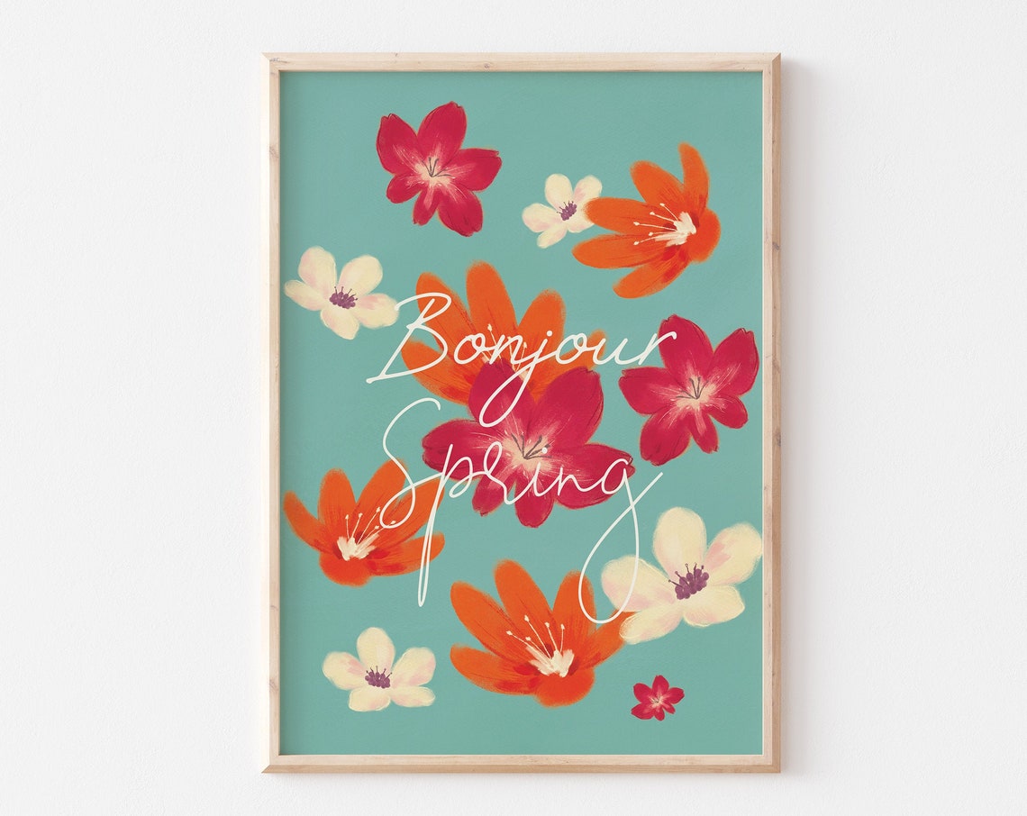 Bonjour Spring Botanical Wall Art Print