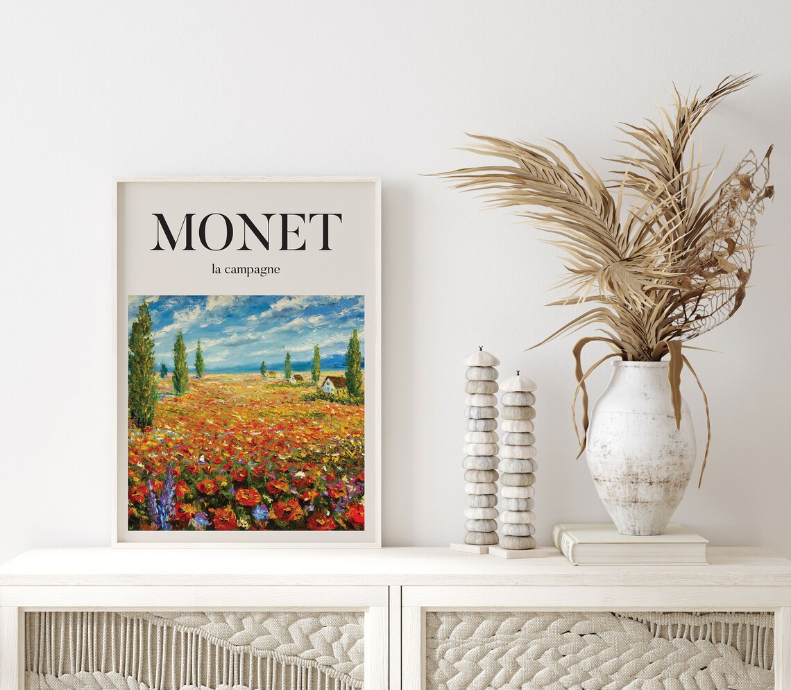 Monet La Campagne Red Poppy Field Impressionist Exhibition Art Poster - Image 2