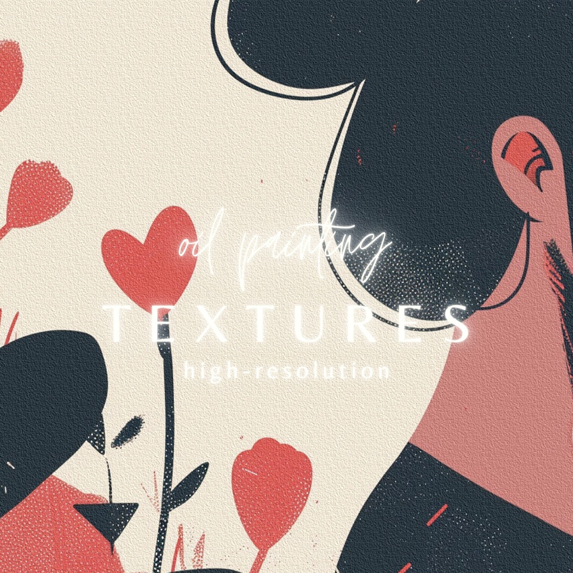 Couple Kissing Love Heart Botanical Modern Illustration Wall Art - Image 2