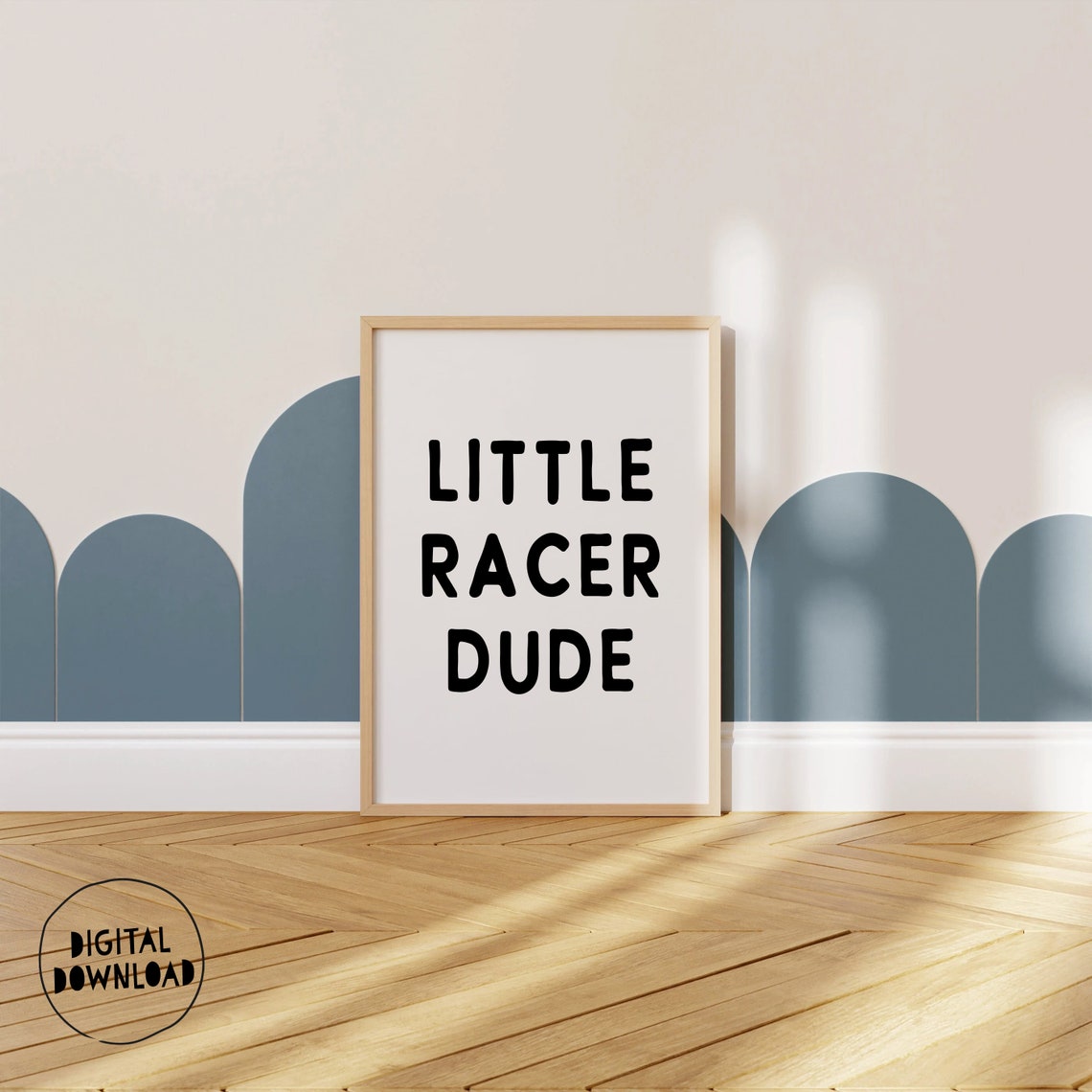 Little Racer Dude Bold Typography Racing Boys Room Poster Decor - Image 2