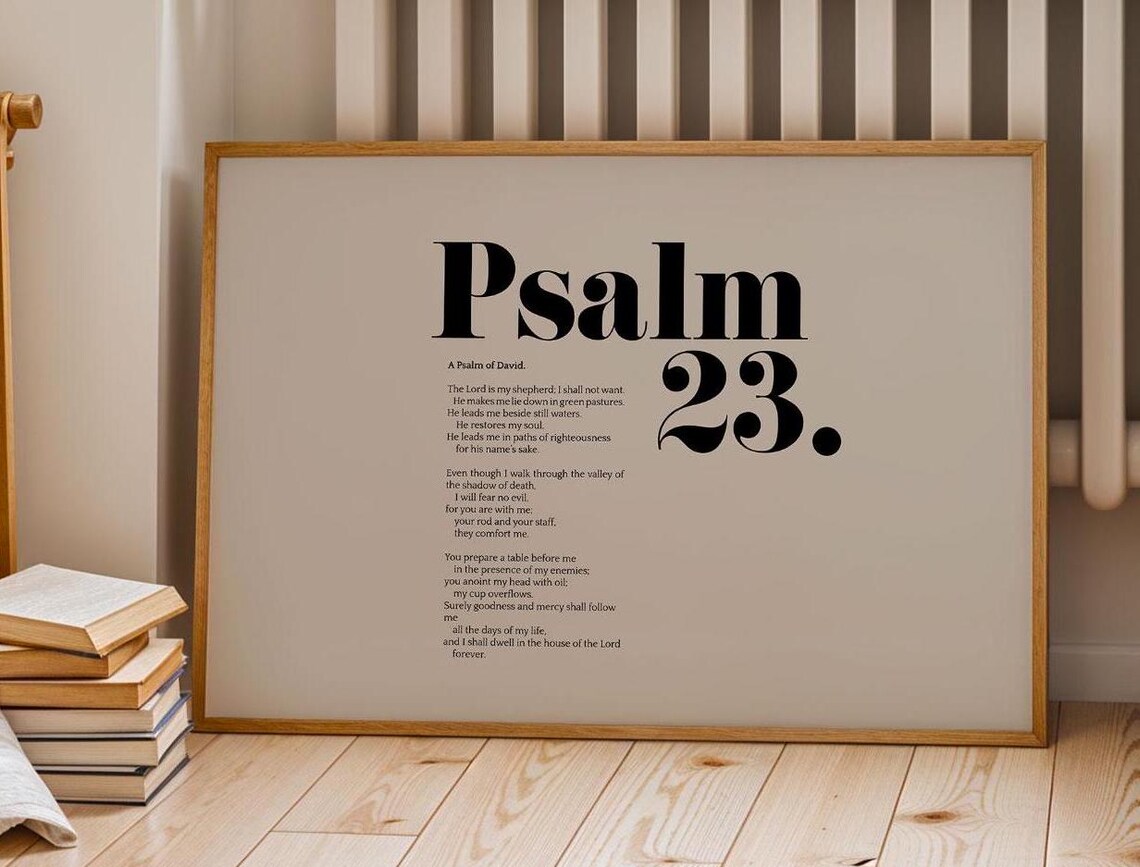 Psalm 23 Landscape Scripture Art Print for Home
