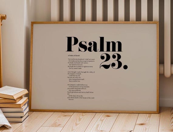 Psalm 23 Landscape Scripture Art Print for Home