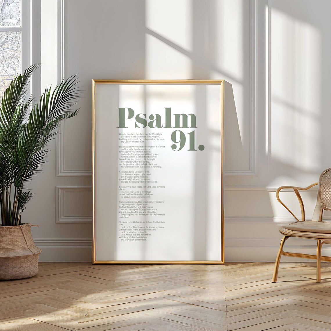 Psalm 91 Scripture Poster, Christian Wall Art