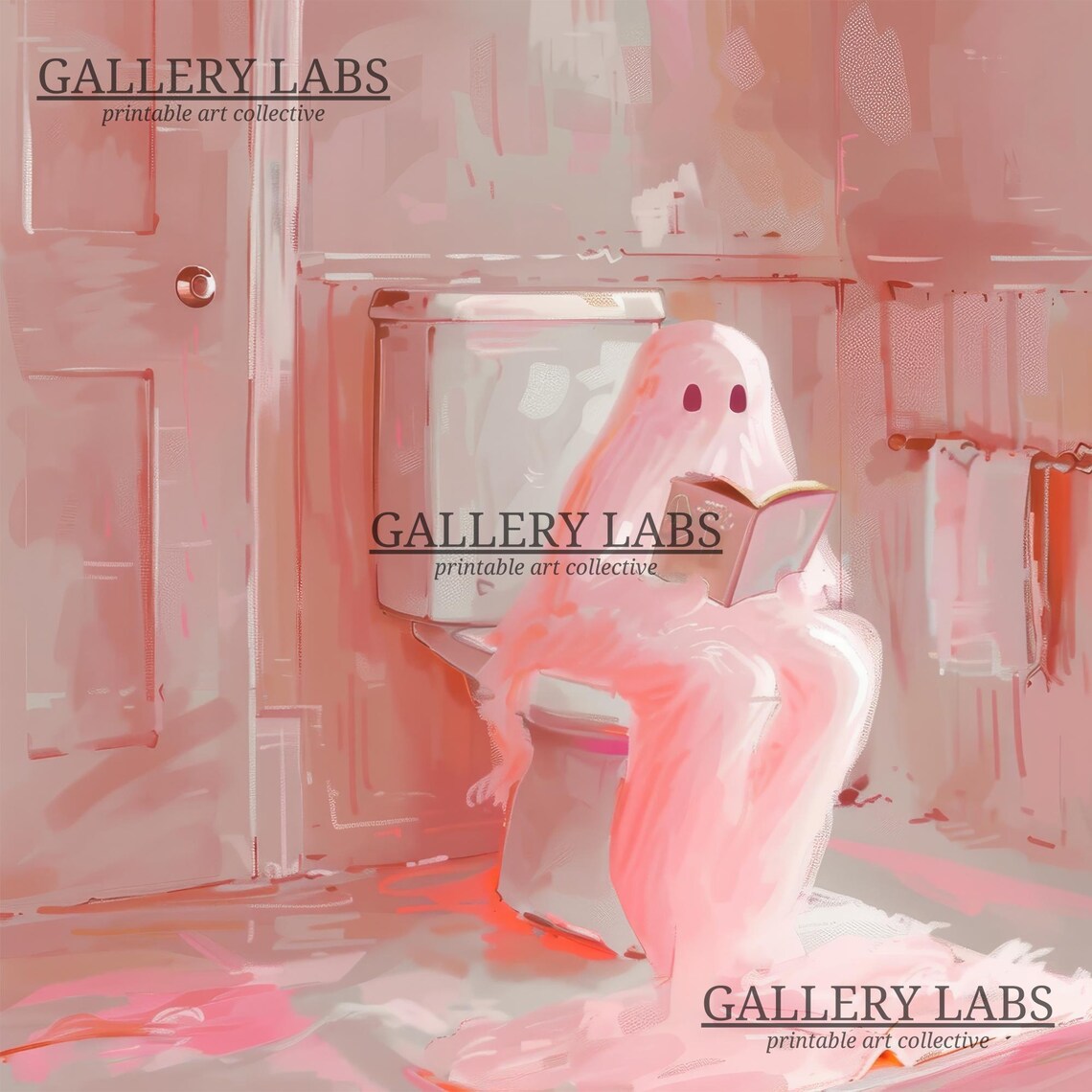 Halloween Ghost Painting Bathroom Decor Art Print - Image 4