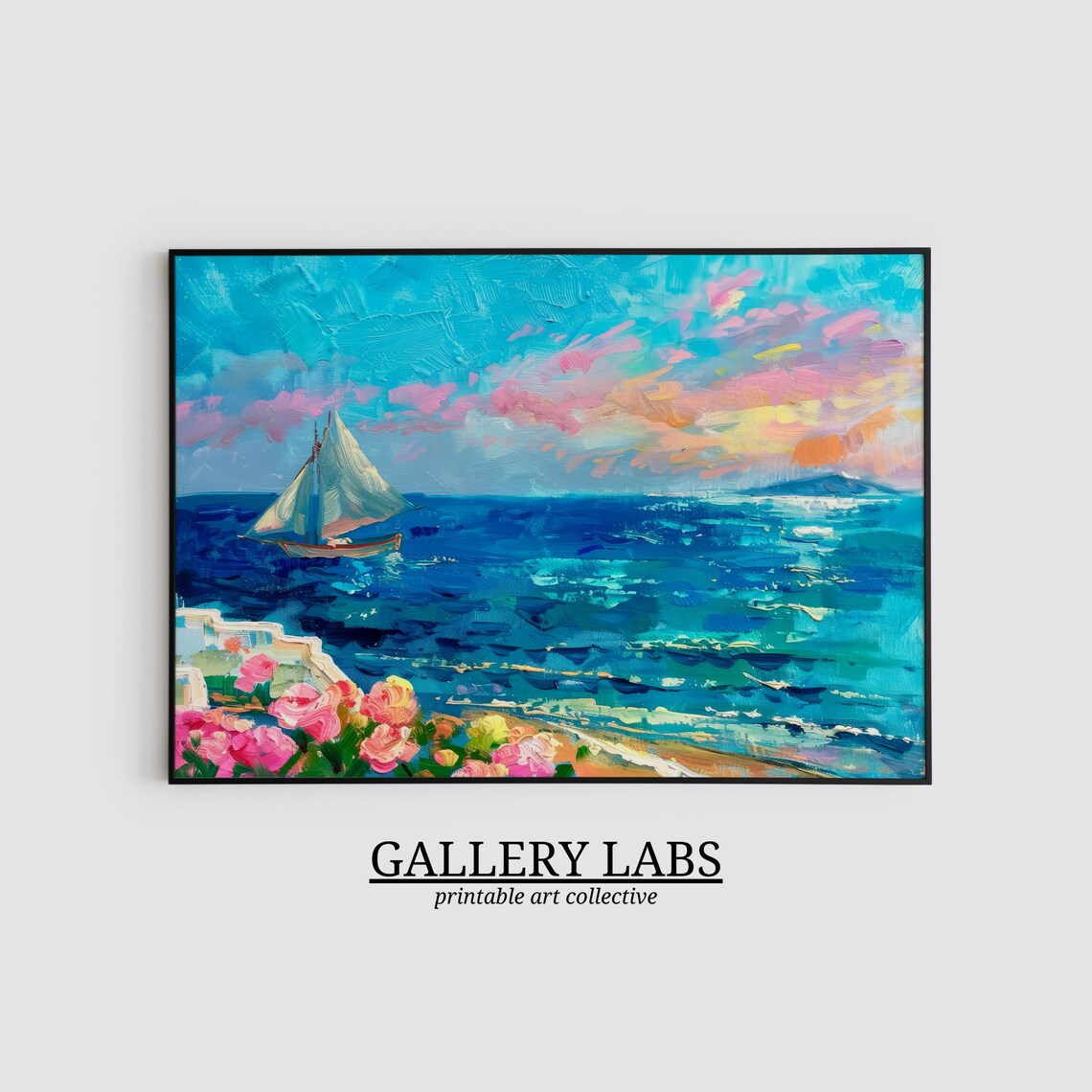 Coastal Landscape Art Print, Beach House Decor - Image 2