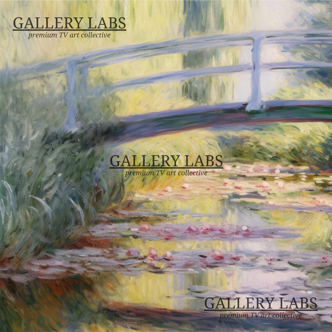 Water Lily Pond Bridge Painting Impressionist Garden Floral Wall Art Poster - Image 4