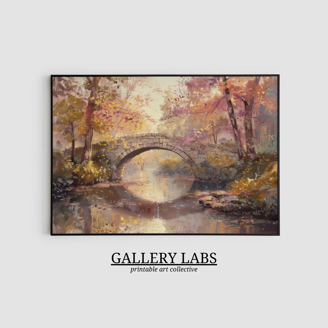 Golden Autumn Forest Fall Foliage Dense Woodland Scene Art Print - Image 2