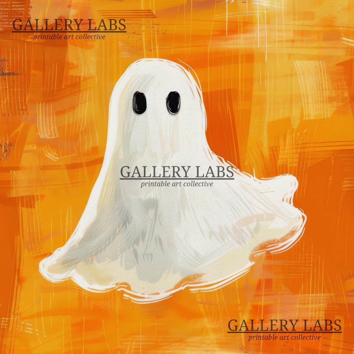 Ghost Painting Burnt Orange Wall Art Halloween Decor Cute Spooky Decor Halloween Print Halloween Wall Art Art - Image 4