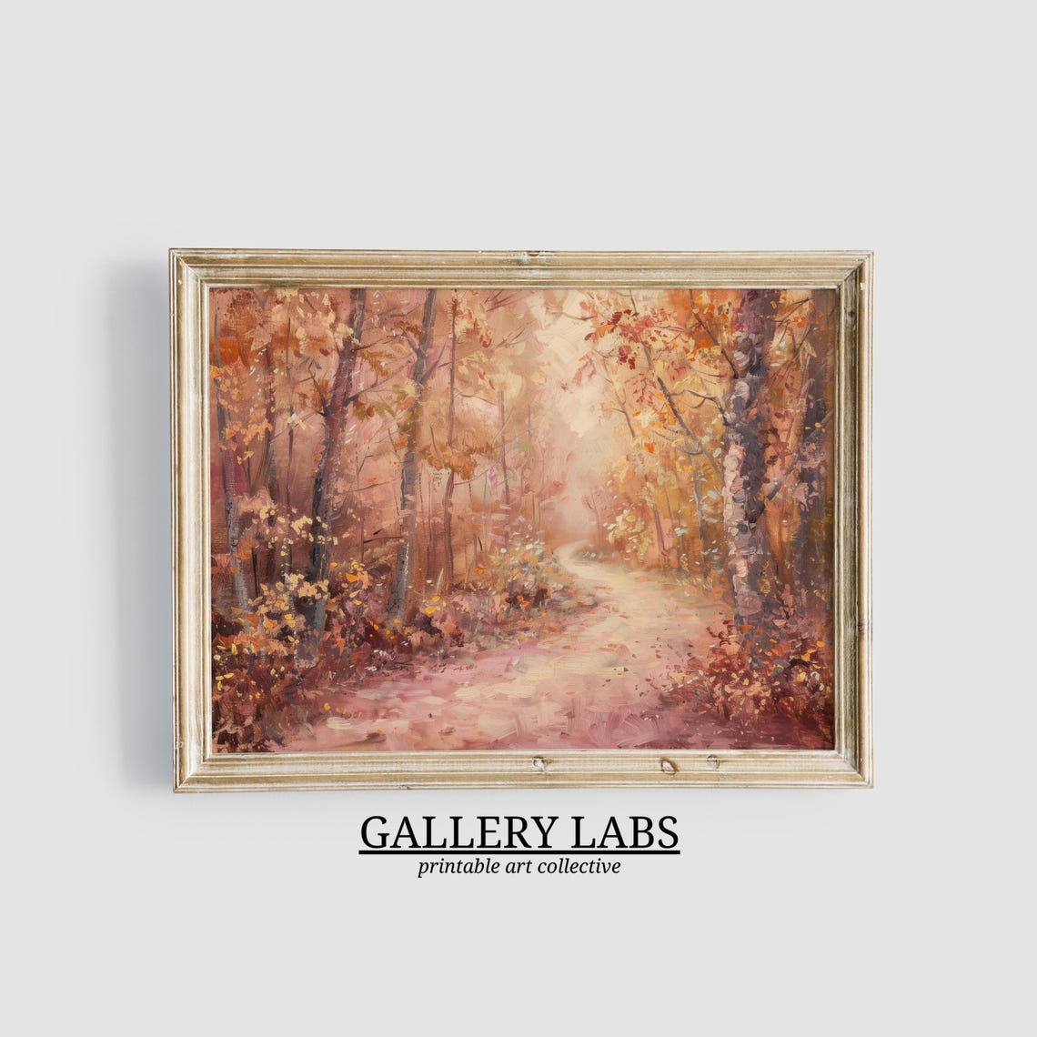 Autumn Forest Golden Trees Cottagecore Serene Woodland Art Print