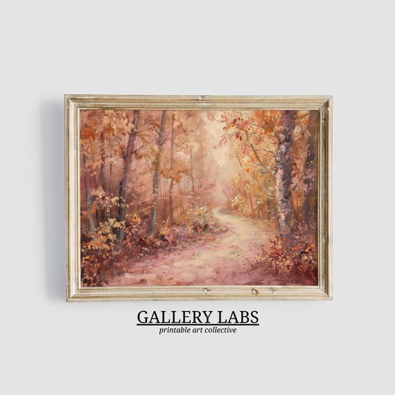 Autumn Forest Golden Trees Cottagecore Serene Woodland Art Print