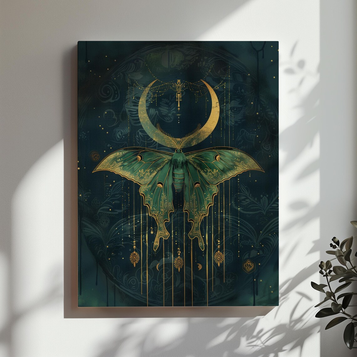 Luna Moth Art Print, Cottagecore Witchy Decor - Image 2