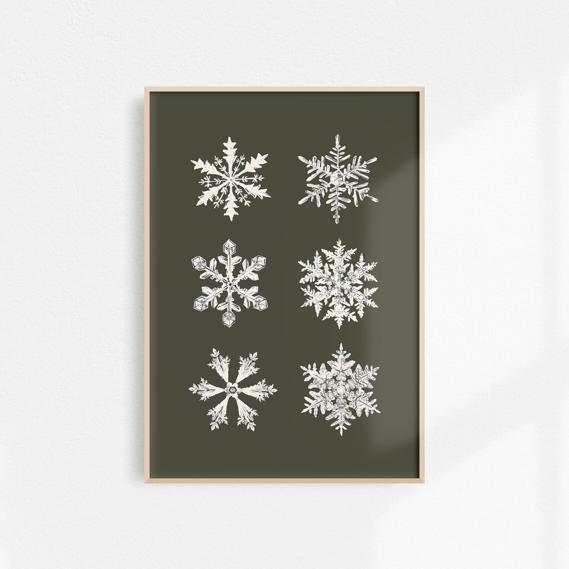 Snowflakes Modern Minimalist Christmas Art Print