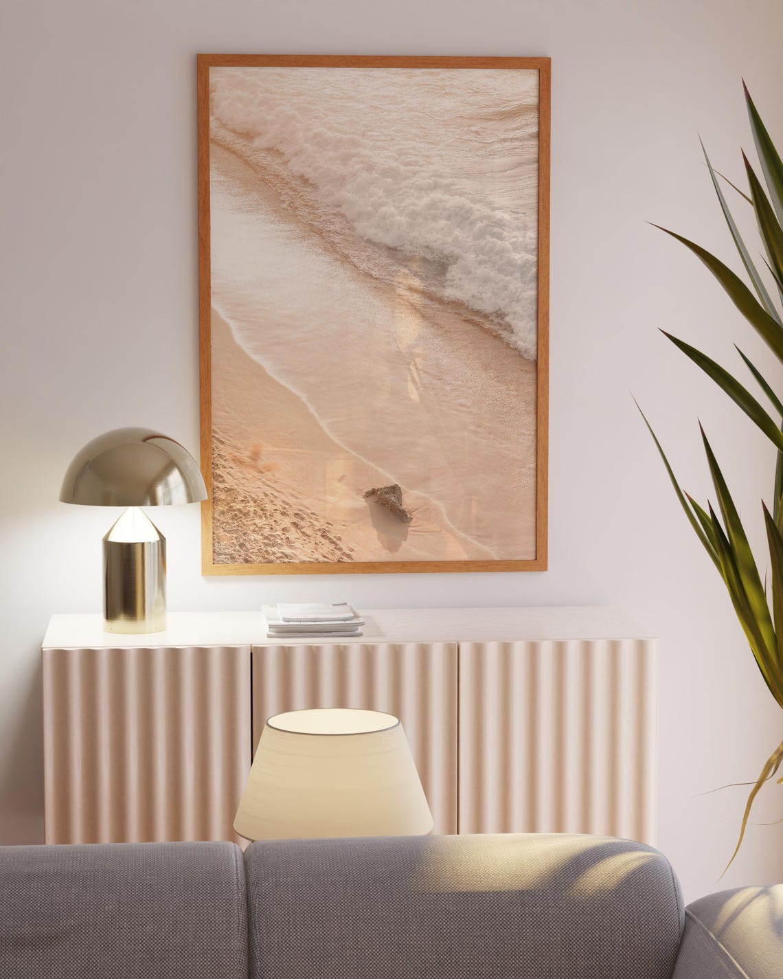 Bali Beach Wave Foam Rolling Over Golden Sand Vertical Poster - Image 2