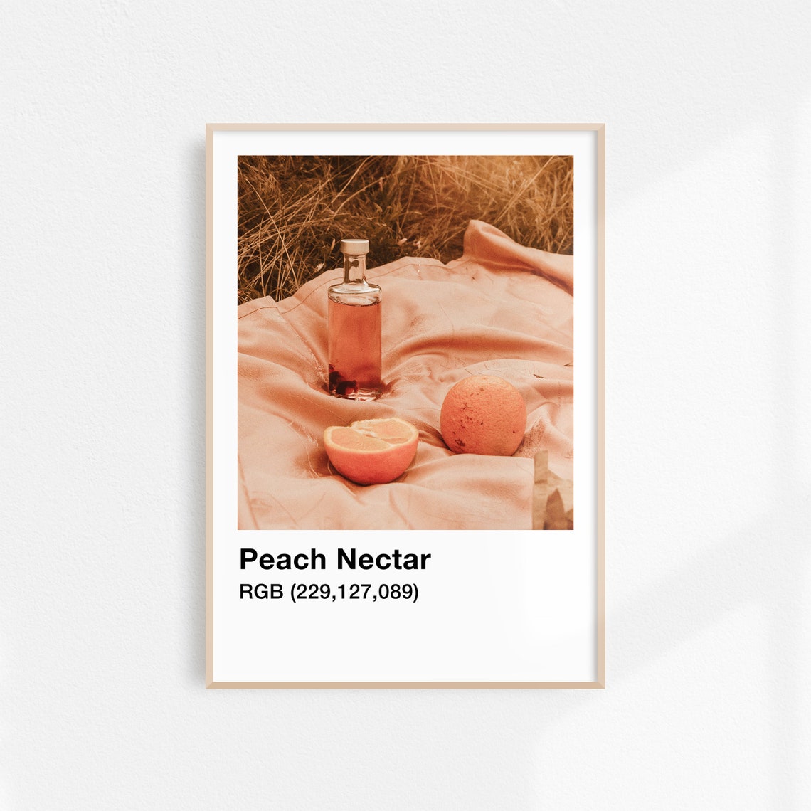 Peach Nectar Still Life Color Chart Photography Kitchen Poster