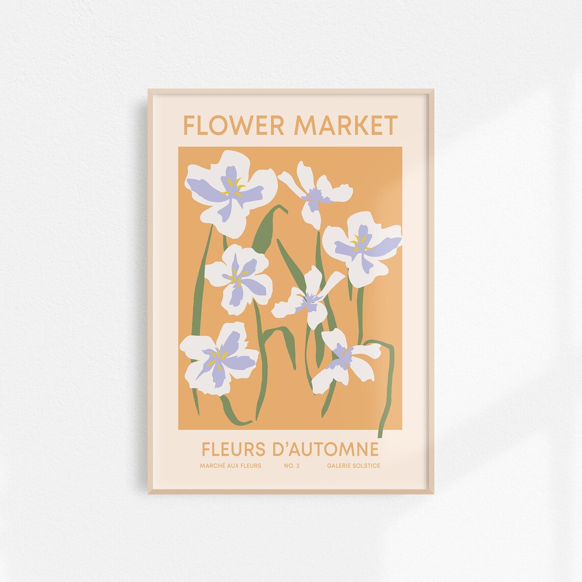 Orange Flower Market Botanical Spring Floral Art Print