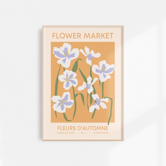 Orange Flower Market Botanical Spring Floral Art Print