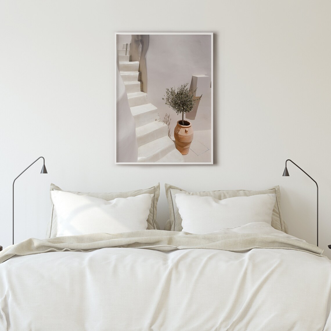 Santorini Neutral Aesthetic Travel Poster - Image 2