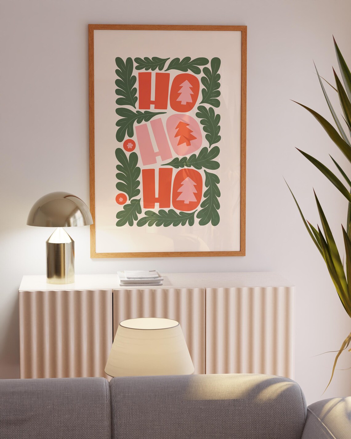 Retro Christmas Ho Ho Ho Holiday Decor Art Print - Image 2