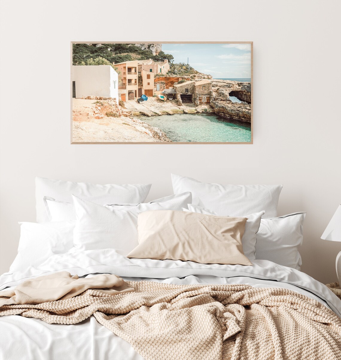 Mallorca Spain Turquoise Cove Fishing Village Coastal Travel Poster - Image 3