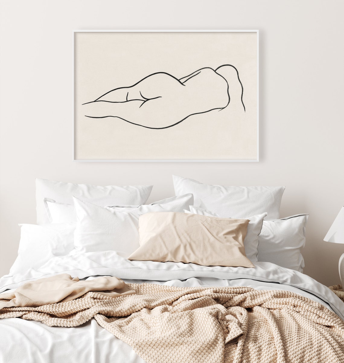 Reclining Female Figure Minimalist Nude Line Drawing Art Poster - Image 3