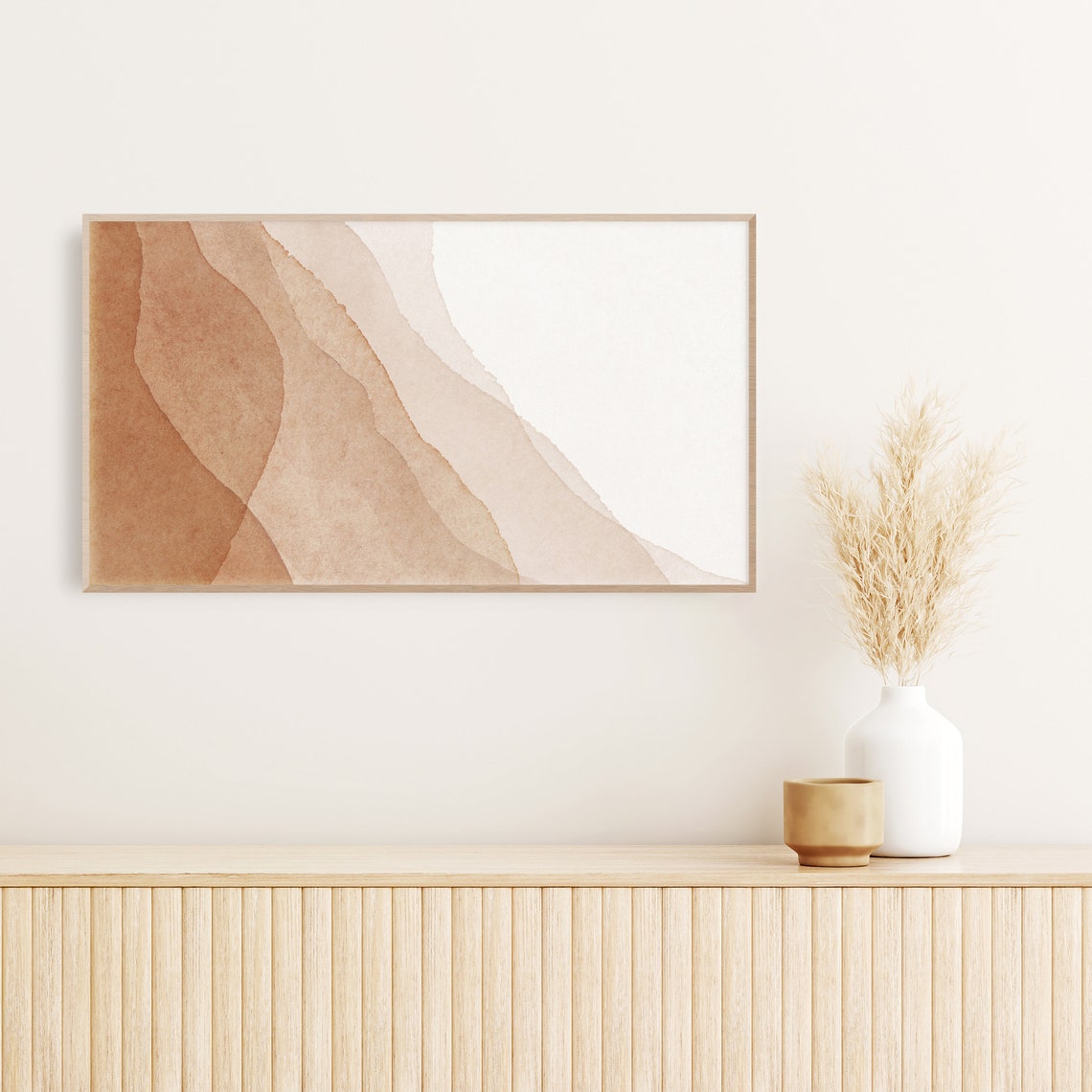 Terracotta Brown Watercolor Wash Layers Warm Abstract Art Poster - Image 3