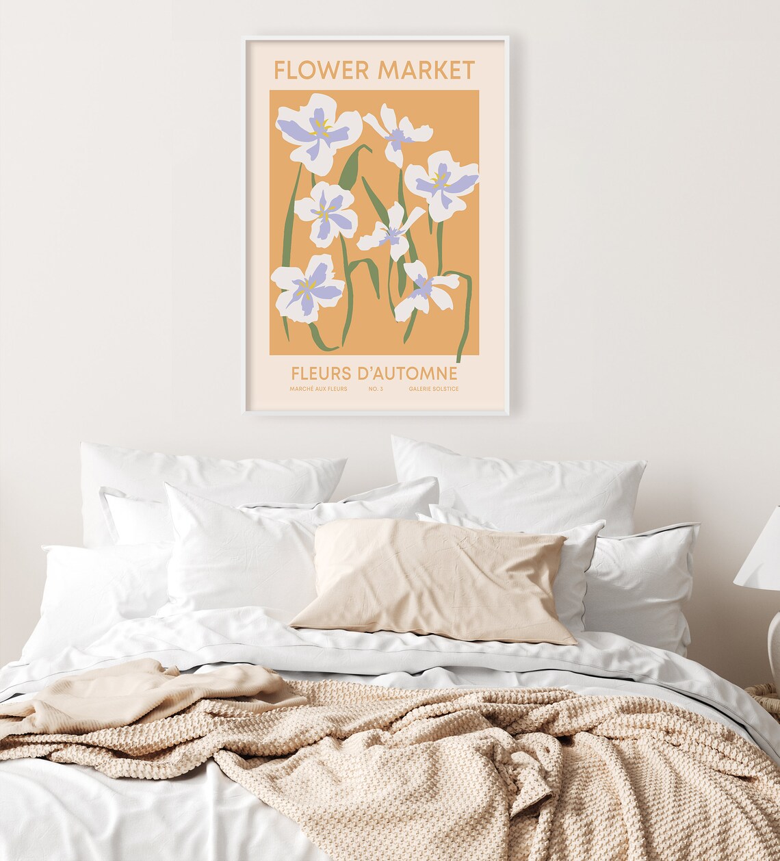 Orange Flower Market Botanical Spring Floral Art Print - Image 2