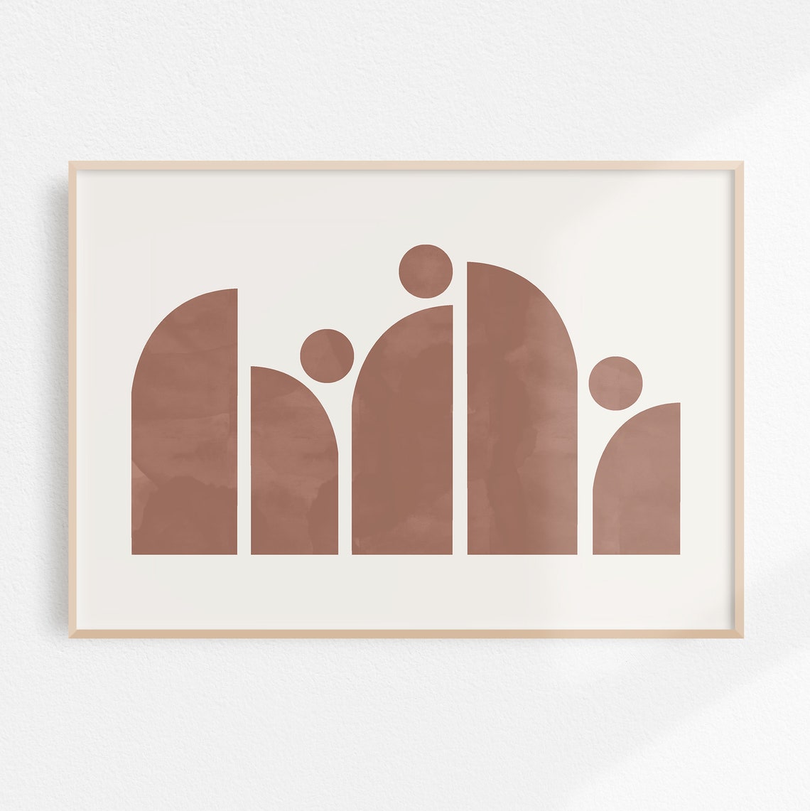Terracotta Arches Abstract Geometric Mid Century Modern Poster