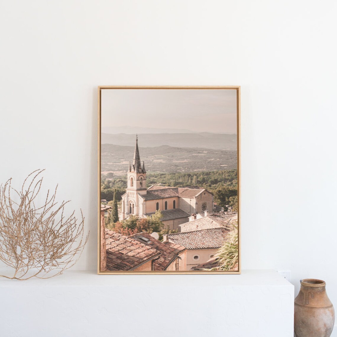 Bonnieux Provence Church Steeple Over Village Rooftops Travel Poster - Image 3