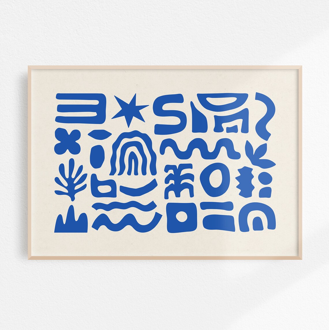 Mediterranean Matisse-Inspired Abstract Cutout Art Print