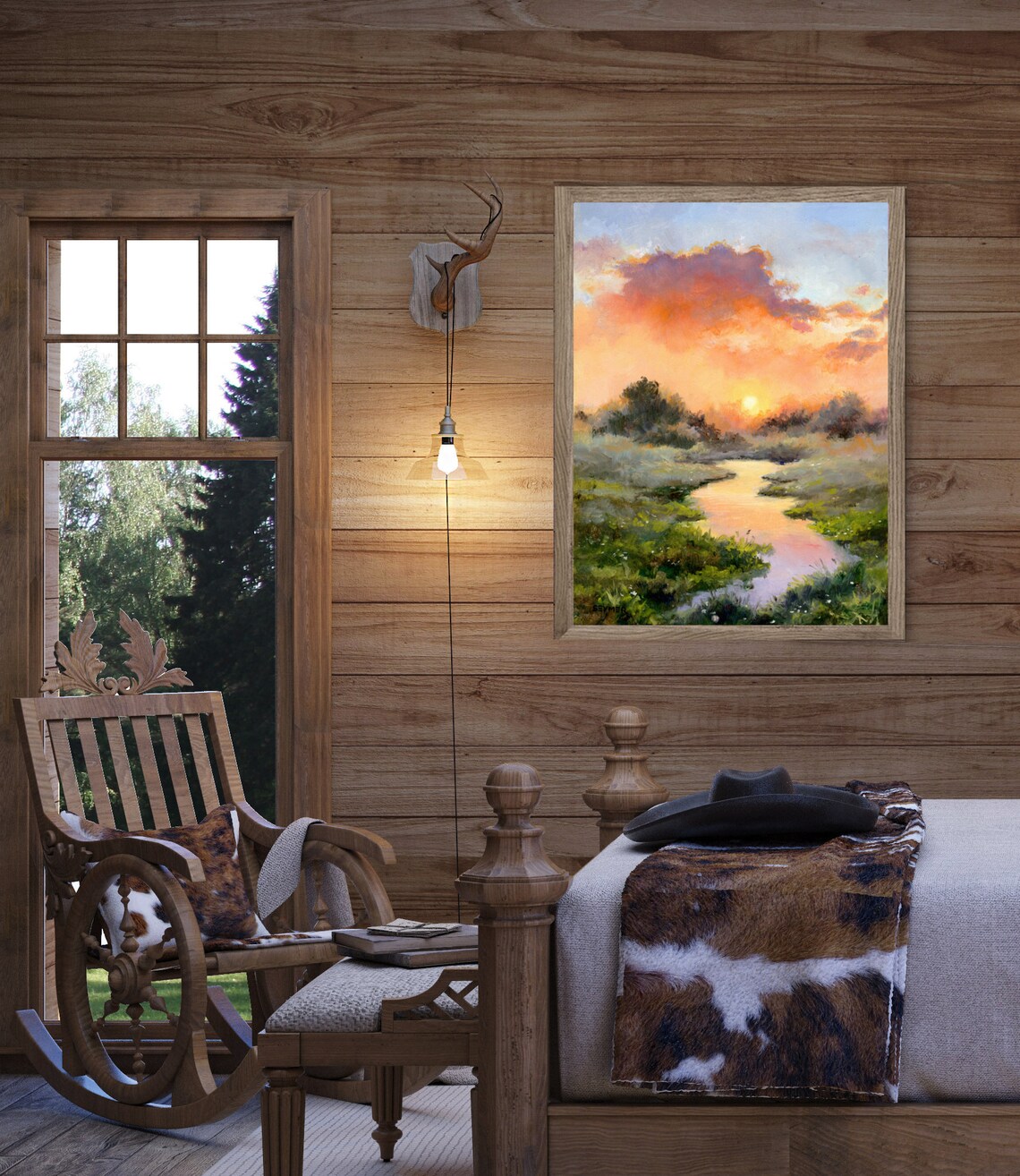 River Reflections, Sunset Country Landscape Art Print - Image 3