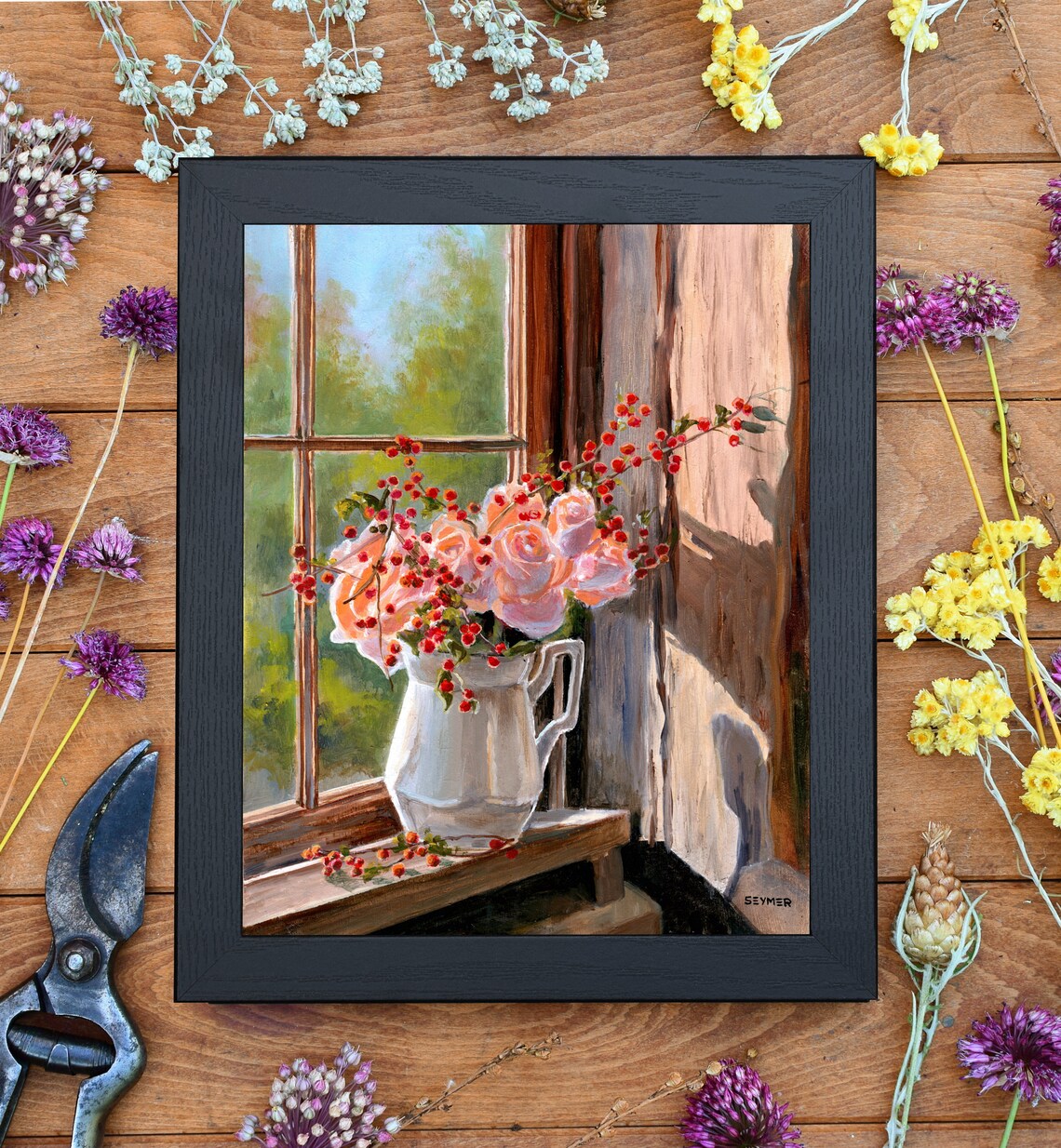 Flowers Still Life Oil Painting Print, Vintage Floral Bouquet - Image 6