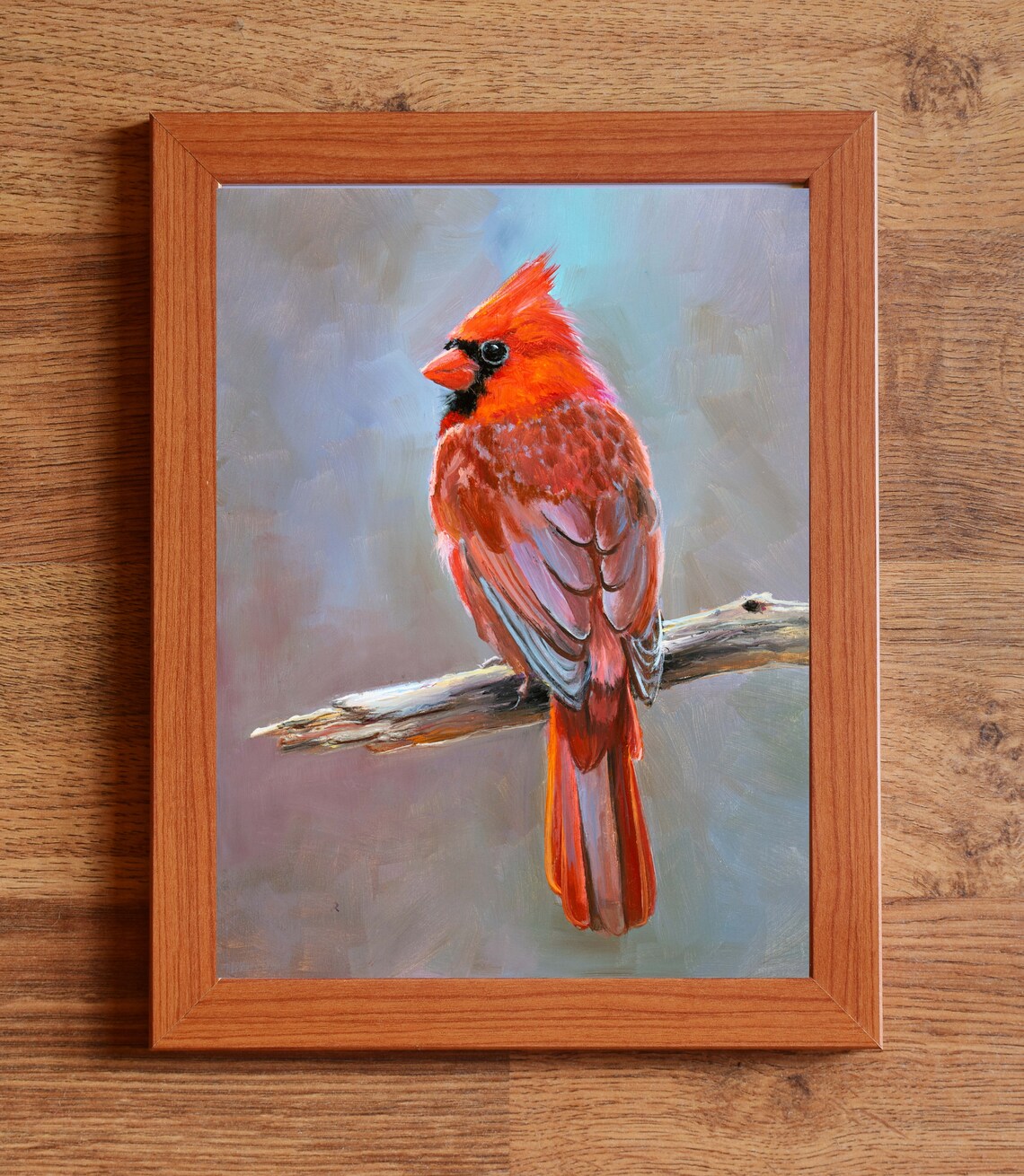 Cardinal Bird Oil Painting Art Print, Wildlife - Image 6