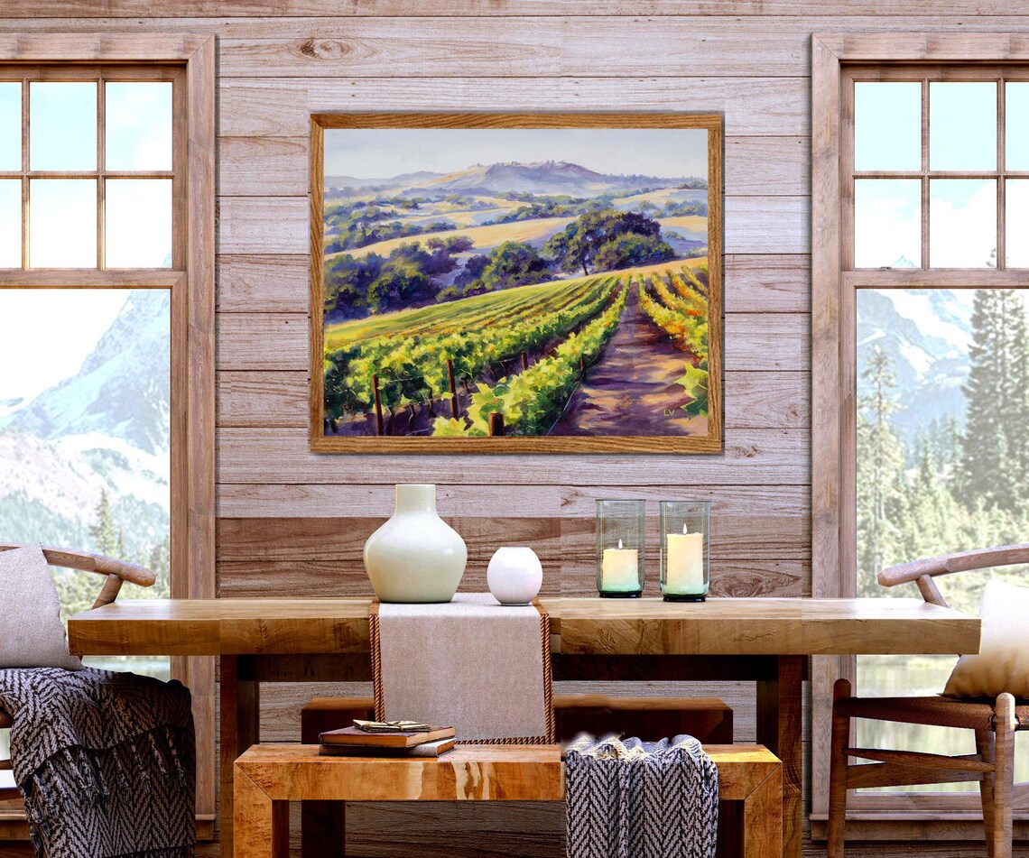 Sonoma Landscape Impressionist Wine Cellar Art Print - Image 4