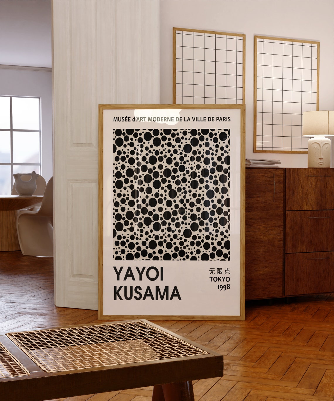 Yayoi Kusama Black Polka Dots Tokyo 1998 Museum Exhibition Poster - Image 3