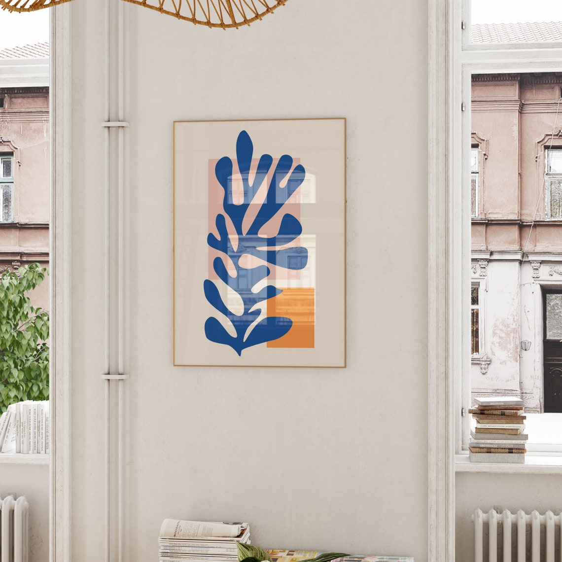 Matisse Style Blue Seaweed Cut Out Botanical Decorative Poster - Image 5