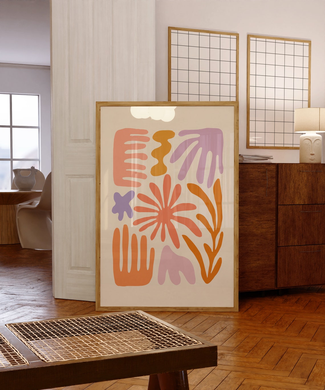 Matisse Style Pastel Abstract Organic Shapes Wall Decorative Poster - Image 4