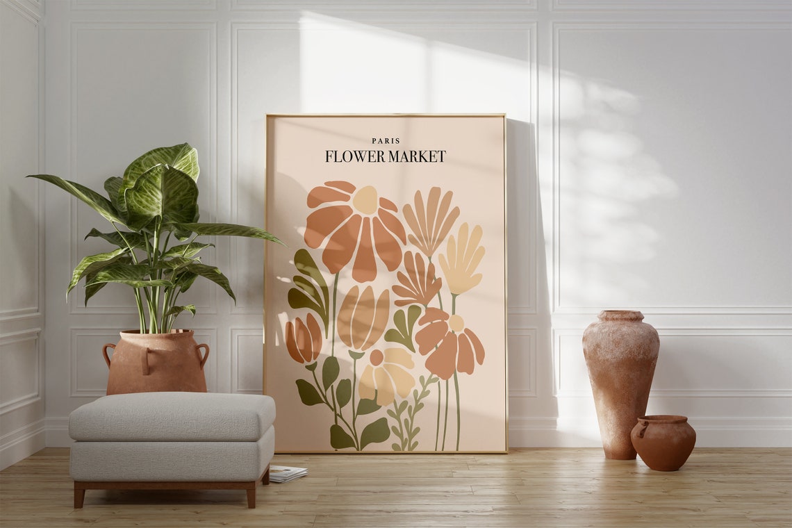 Paris Flower Market Botanical Floral Bouquet Modern Art Poster - Image 2