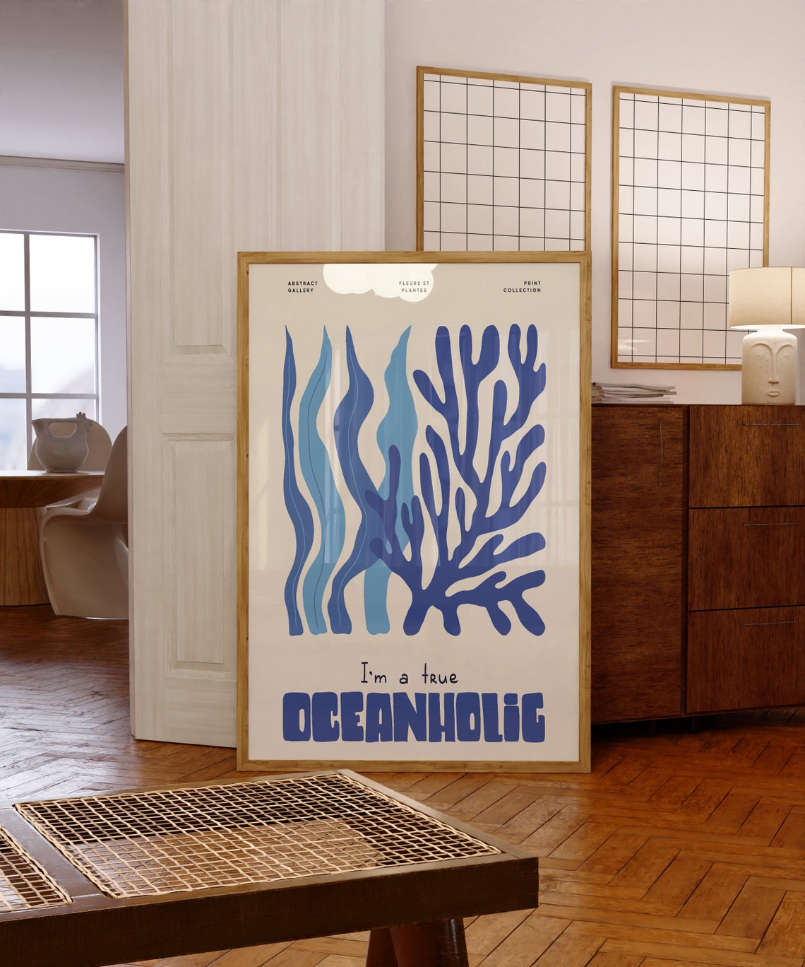 I Am a True Oceanholic Blue Seaweed Coastal Beach Art Poster - Image 5