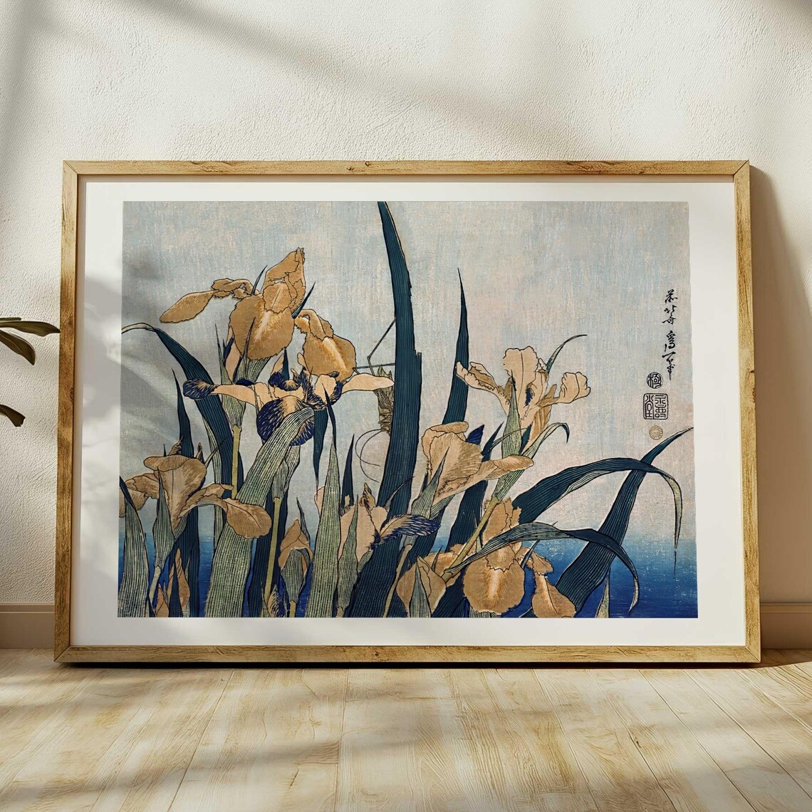 Katsushika Hokusai Irises And Grasshopper, Ukiyo-E