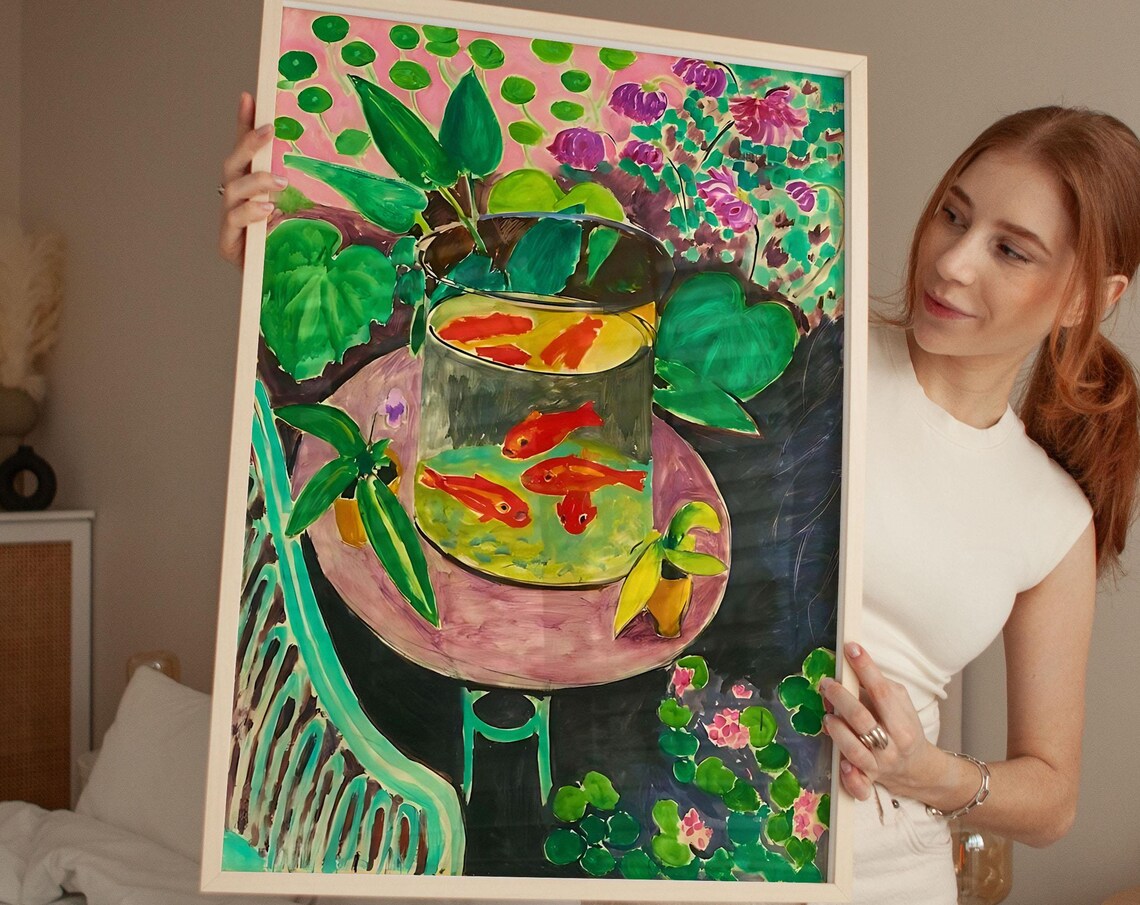Matisse Goldfish Fauvism Painting Colorful Fish Bowl Art Poster