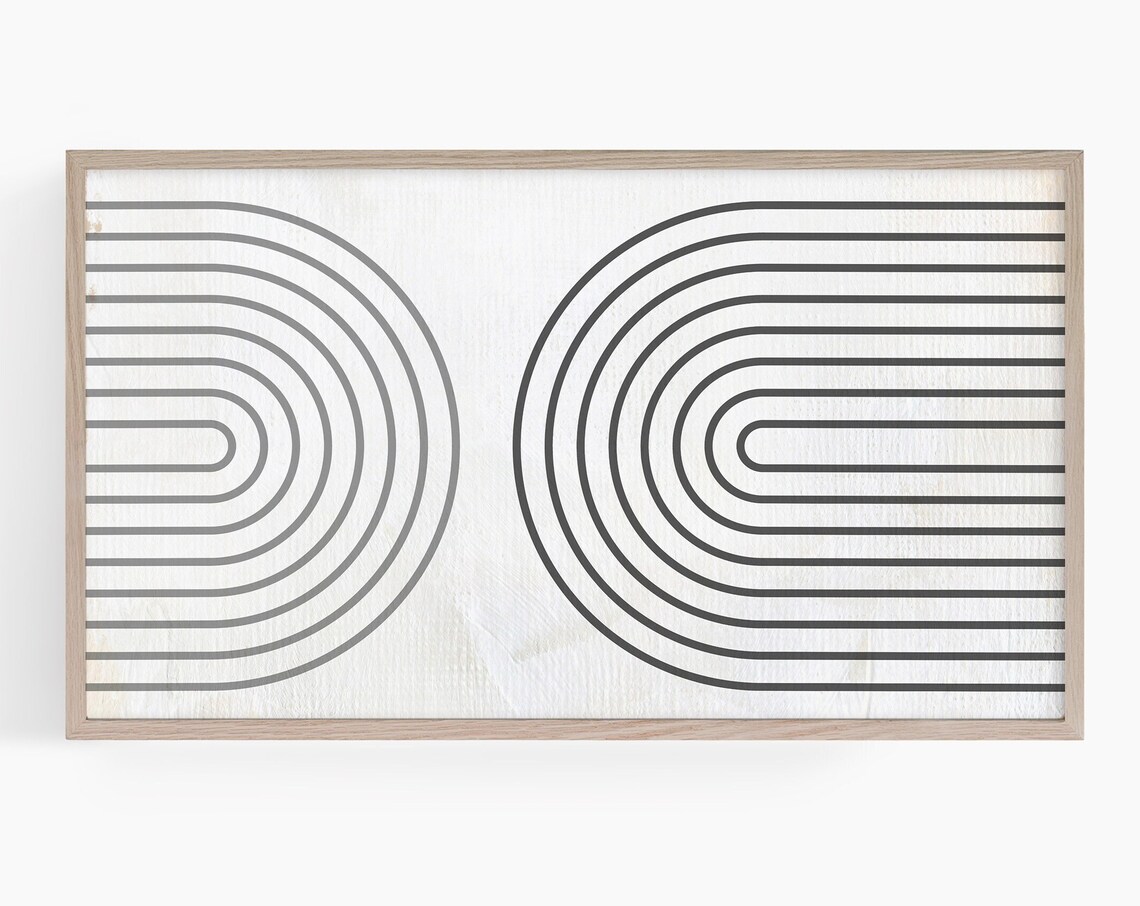 Black and White Minimalist Arc Lines Geometric Modern Poster
