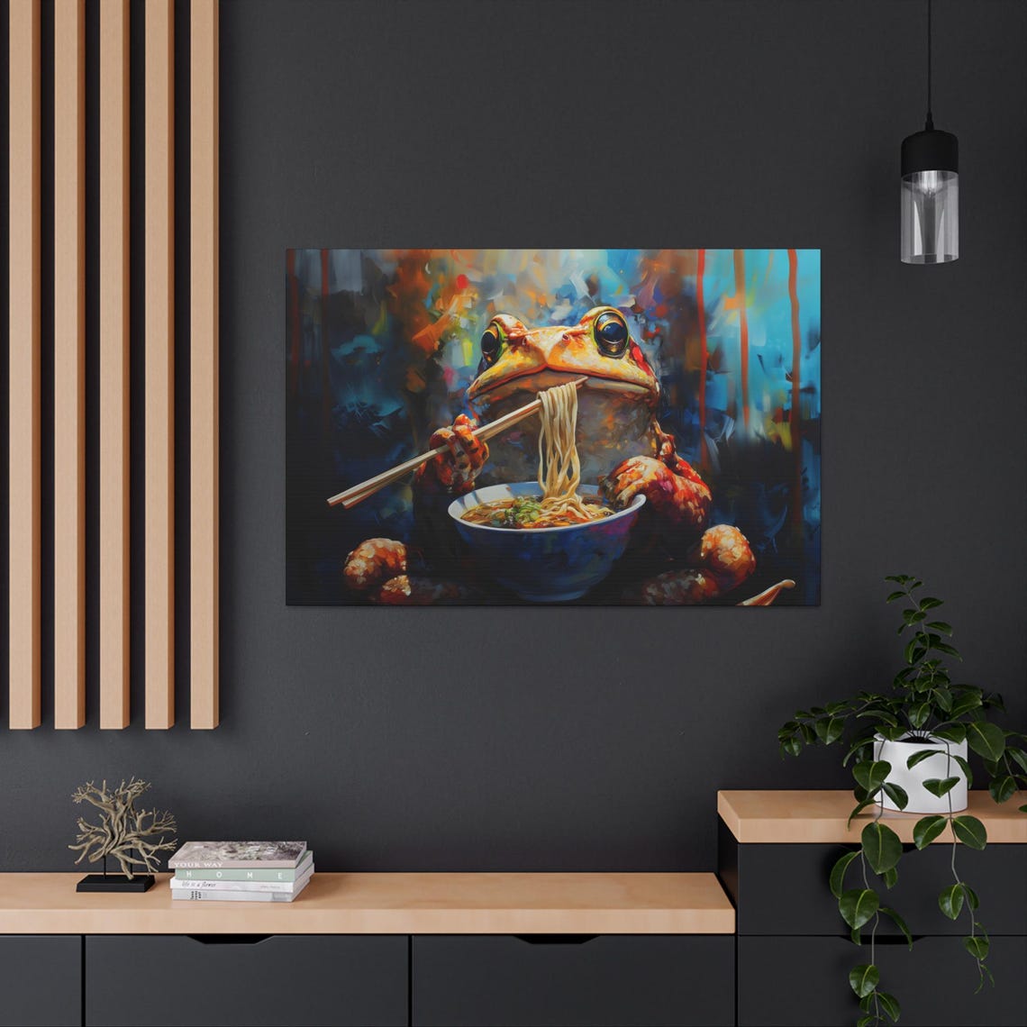 Maximalist Eclectic Toad Ramen Print Bold Altered Animal Portrait Fantasy Fun Colorful Renaissance Rustic Art - Image 2