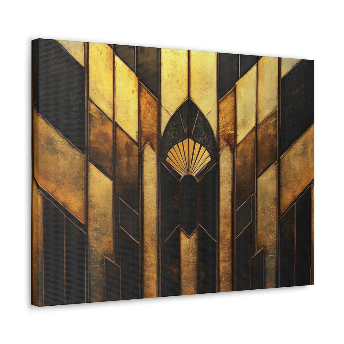 Art Deco Black Gold Skyscraper Fan 1920s City Glam Wall Print - Image 3