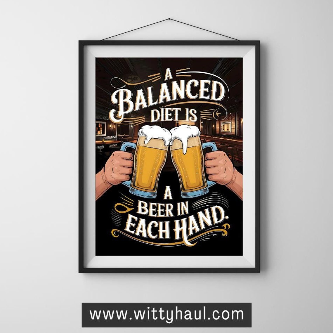 Beer Wall Art, Funny Beer Puns Poster