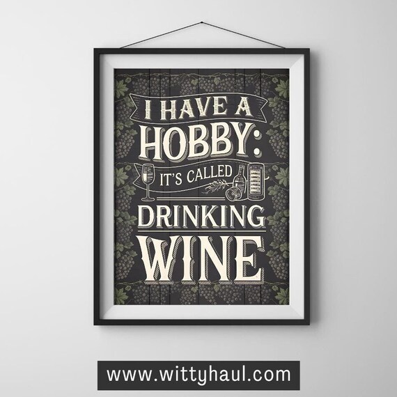 Wine Poster, Funny Kitchen Wall Art Print