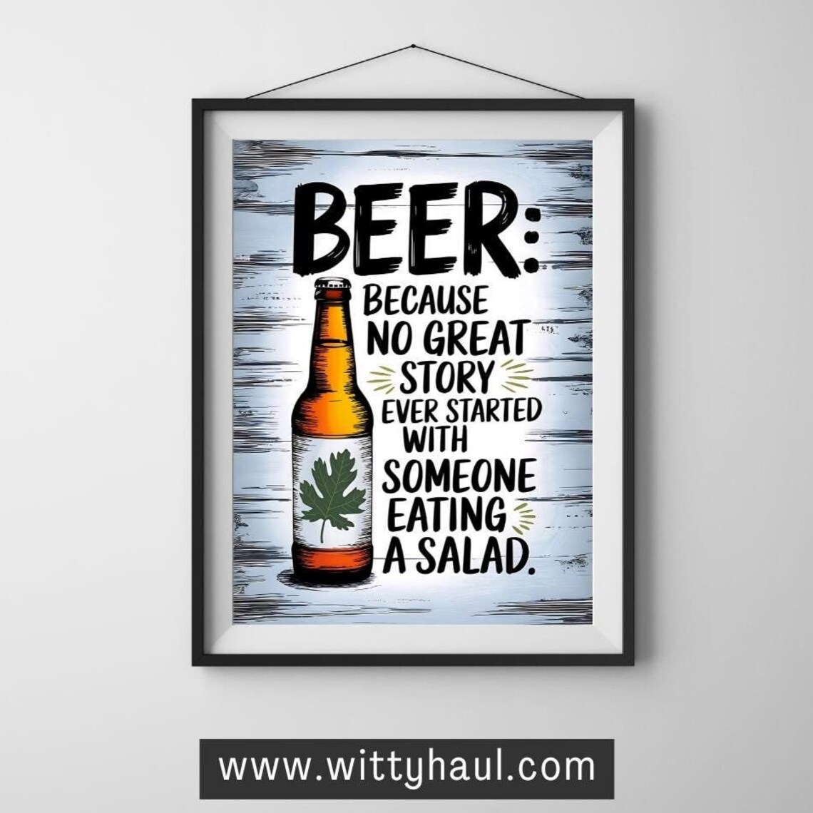 Beer Humor Wall Art Print, Funny Beer Jokes