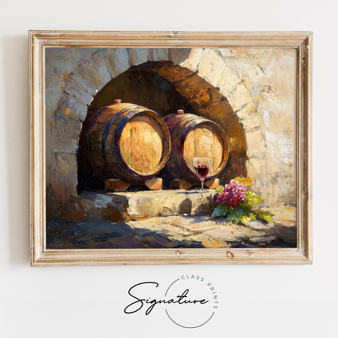 Tuscan Wine Cellar, Rustic Vineyard Art Print