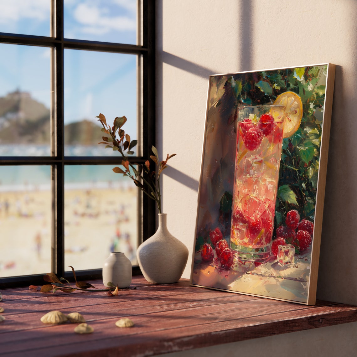 Raspberry Lemonade Tall Glass with Lemon Slice Summer Poster - Image 5