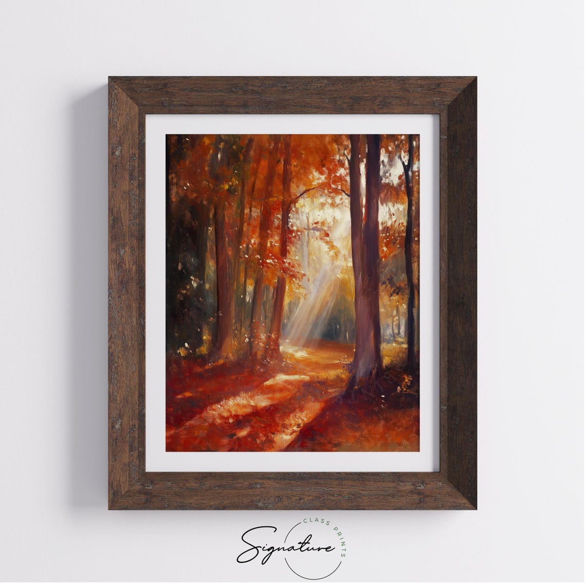 Golden Sunlight Autumn Forest Tall Trees Fall Foliage Poster - Image 4